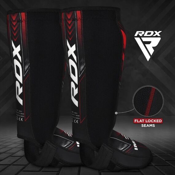 Paratibia Neoprene RDX IMMAF – Rosso/Nero – L, Taglia: L, Colore: Rosso , 2 image