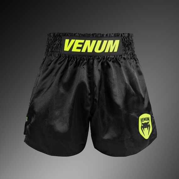 Muay Thai Shorts Venum Classic Evo – Black/Neon Yellow – L, Size: L, Colour: Schwarz