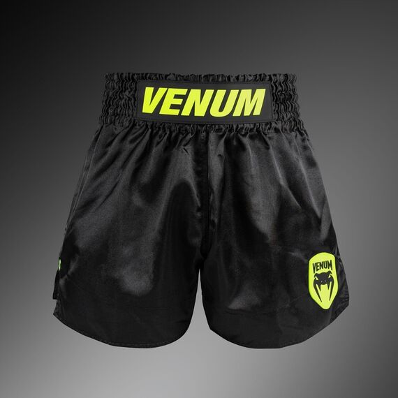 Muay Thai Shorts Venum Classic Evo – Black/Neon Yellow – S, Size: S, Colour: Schwarz