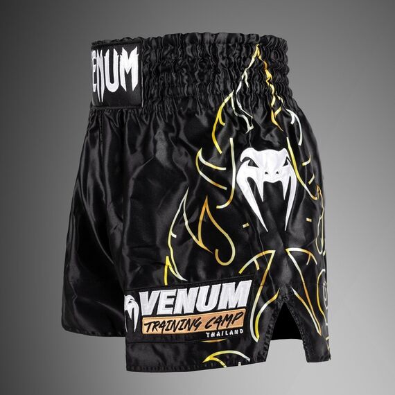 Muay Thai Shorts Venum VTC Flames – Black/Gold – S, Size: S, Colour: Schwarz, 3 image