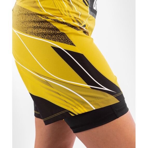 UFC Authentic Fight Night Women's Shorts - Long Fit, Colour: Yellow, Size: M, 7 image