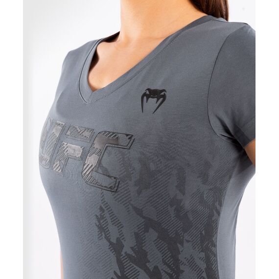 UFC Authentic Fight Week Women's Short Sleeve T-shir, Colour: Grey, Size: M, 5 image