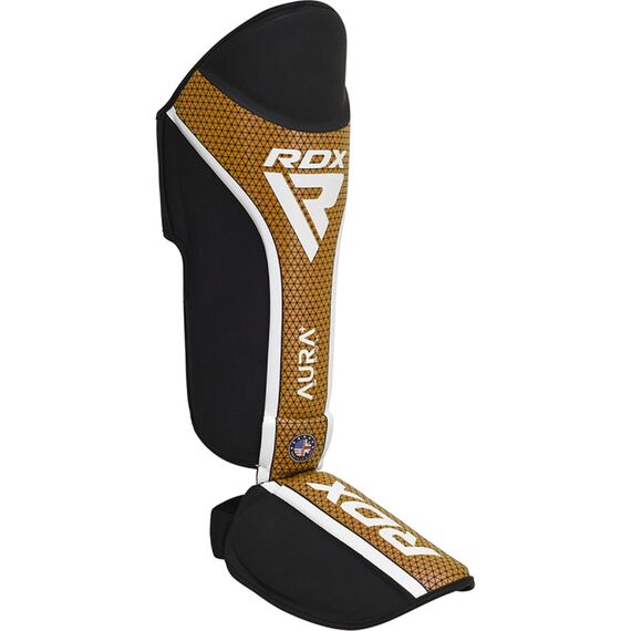 Shin Guards RDX Aura Plus T17 – Black/Gold – S+, Size: S, Colour: Schwarz, 3 image