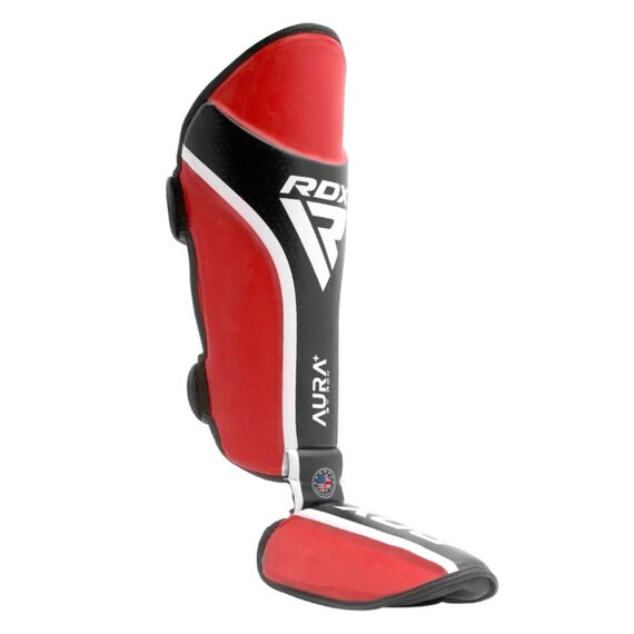 Shin Guards RDX Aura Plus T17 – Red/Black – S+, Size: S, Colour: Rot, 3 image