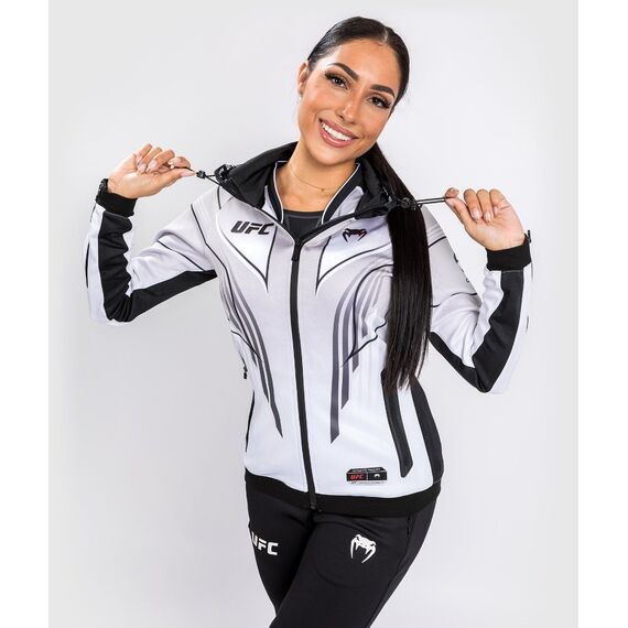 UFC Authentic Fight Night 2.0 Women's Walkout Hoodie, Taglia: L, Colore: Bianco 