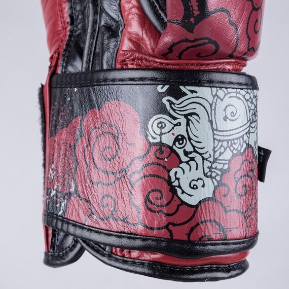 Boxhandschuhe 8 WEAPONS Hanuman Yant – Schwarz/Rot – 10 oz, Farbe: Schwarz, OZ: 10oz, 9 image