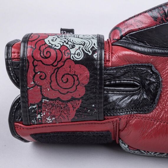 Boxhandschuhe 8 WEAPONS Hanuman Yant – Schwarz/Rot – 14 oz, Farbe: Schwarz, OZ: 14oz, 5 image