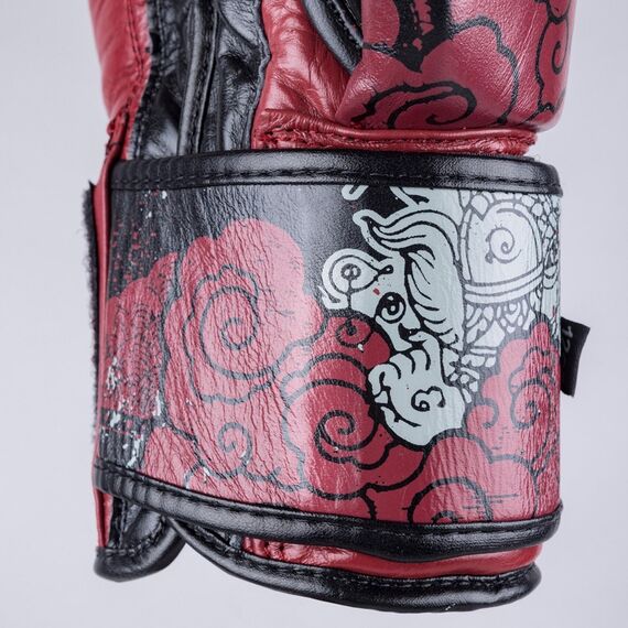 Boxhandschuhe 8 WEAPONS Hanuman Yant – Schwarz/Rot – 16 oz, Farbe: Schwarz, OZ: 16oz, 13 image