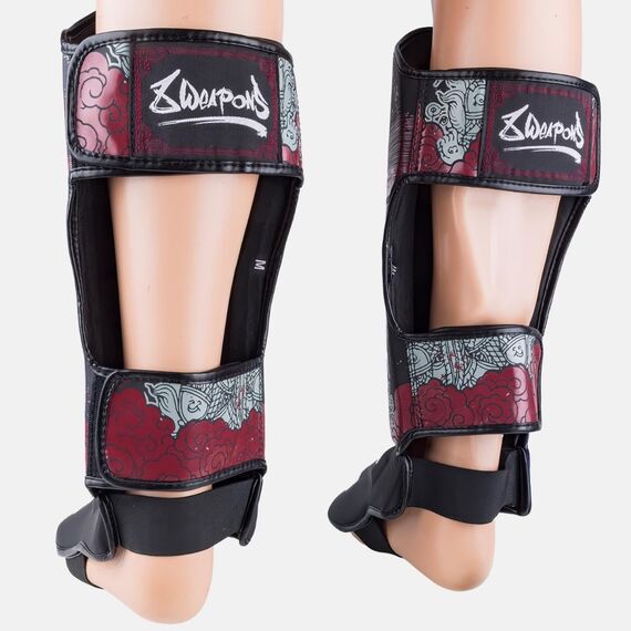 Protège-tibias 8 WEAPONS Hanuman Yant – Noir/Rouge – M, Taille: M, Couleur: Noir, 10 image