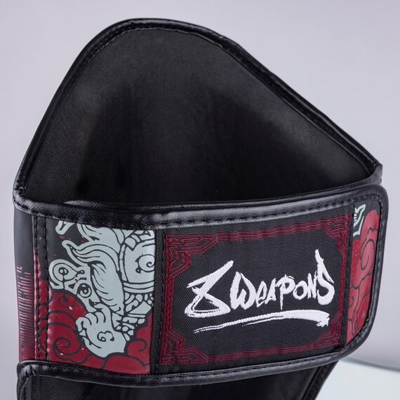 Protège-tibias 8 WEAPONS Hanuman Yant – Noir/Rouge – XL, Taille: XL, Couleur: Noir, 3 image