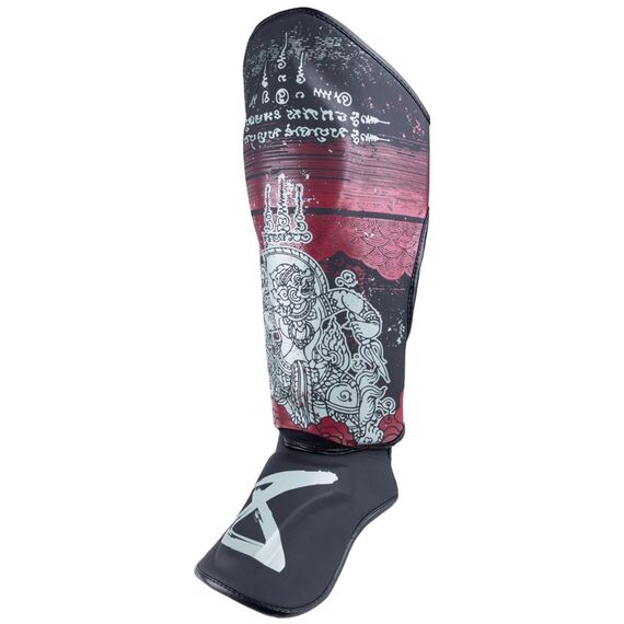 Protège-tibias 8 WEAPONS Hanuman Yant – Noir/Rouge – XL, Taille: XL, Couleur: Noir, 6 image