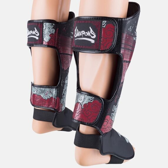 Protège-tibias 8 WEAPONS Hanuman Yant – Noir/Rouge – XL, Taille: XL, Couleur: Noir, 9 image