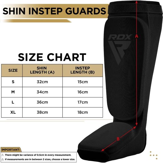 Shin Guards RDX – Black/Black – S, Size: S, Colour: Schwarz, 2 image