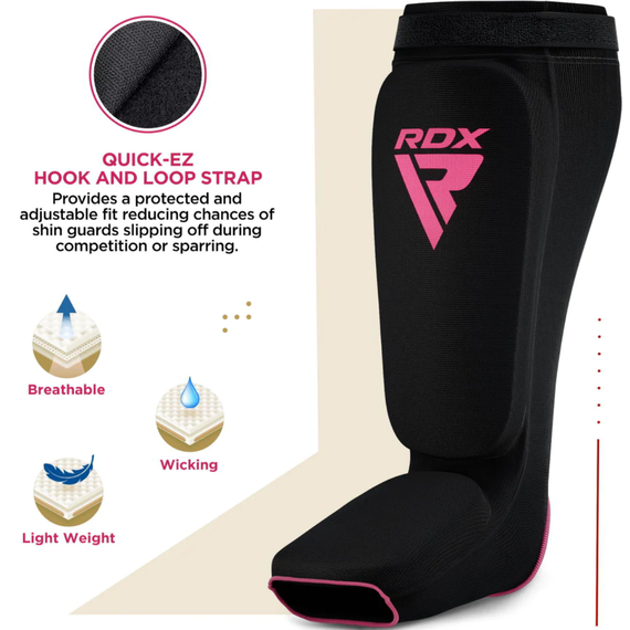 Shin Guards RDX – Black/Pink – L, Size: L, Colour: Schwarz, 3 image