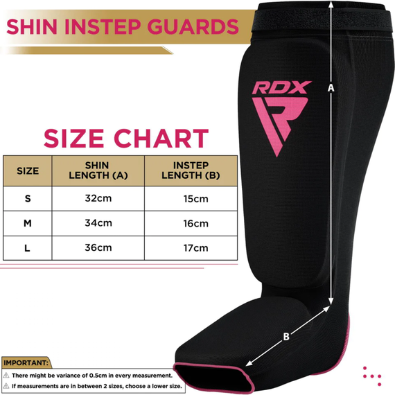 Shin Guards RDX – Black/Pink – M, Size: M, Colour: Schwarz, 2 image