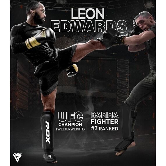 Shin Guards RDX T1 – Black/White – XL, Colour: Schwarz, Size: XL, 5 image