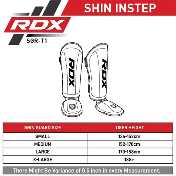 Shin Guards RDX T1 – Black/White – XL, Colour: Schwarz, Size: XL, 2 image