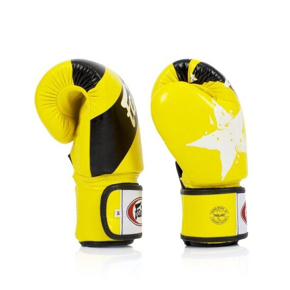 Boxing Gloves Fairtex BGV1 – Nation Print – Yellow – 16 oz, Colour: Yellow, OZ: 16oz, 4 image