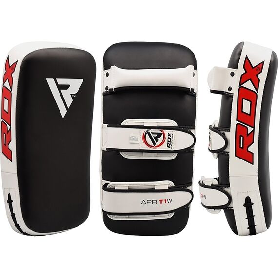 RDX T1 Curved Thai Kick Pad – The Ultimate Muay Thai Training Gear, Size: One Size, Colour: Weiss, 5 image