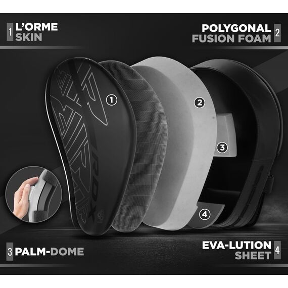 Colpitori RDX F6 Focus Pad – Bianco, Taglia: Taglia unica, Colore: Nero, 4 image