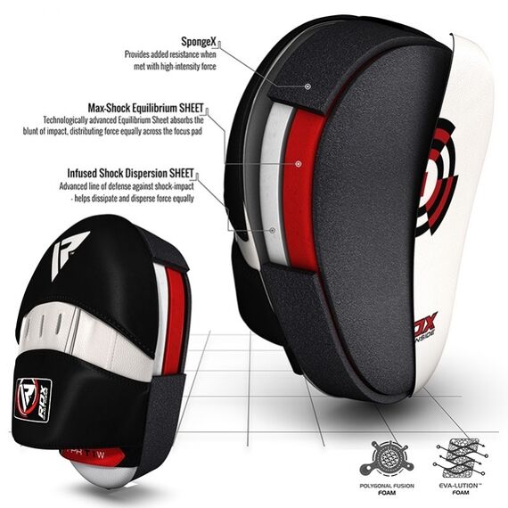 Focus Pads RDX T1 with Strap – White/Black, Size: One Size, Colour: Weiss, 3 image