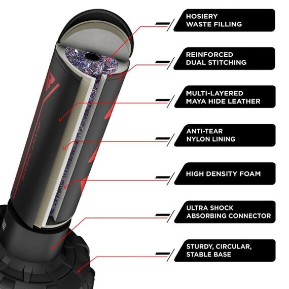 Sac de frappe autoportant cible + gants, Couleur: Rouge, Longueur: 1.8m, 12 image