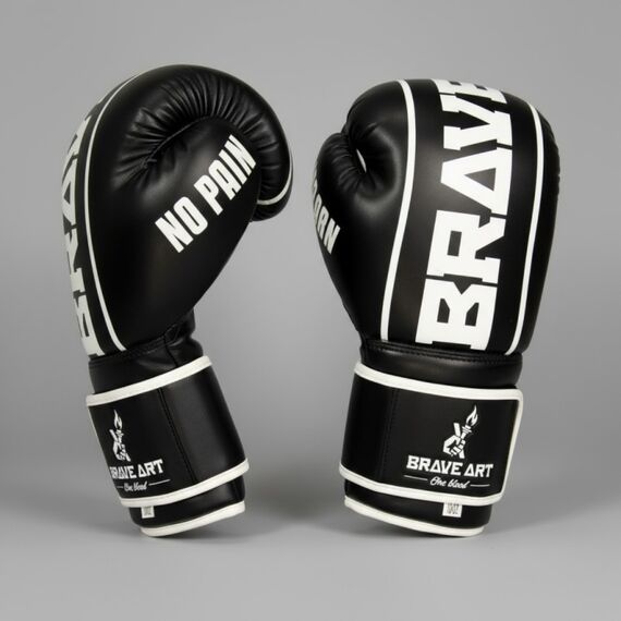 Gants de boxe – Classic One – Brave Art – Noir & Blanc – 16 oz, Couleur: Noir, OZ: 16oz