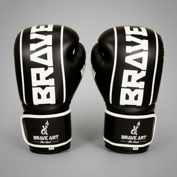 Gants de boxe – Classic One – Brave Art – Noir & Blanc – 16 oz, Couleur: Noir, OZ: 16oz, 4 image
