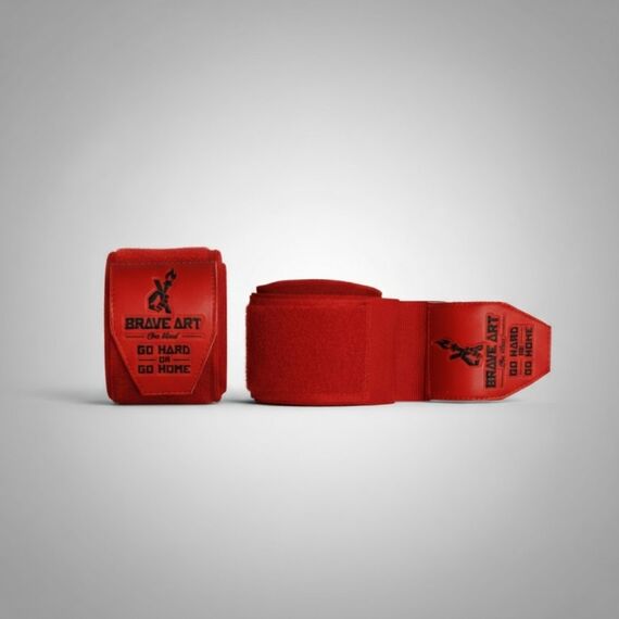 Boxbandagen Brave Art – Rot – 4,5 m, Farbe: Rot, Länge: 4.5m, 2 image