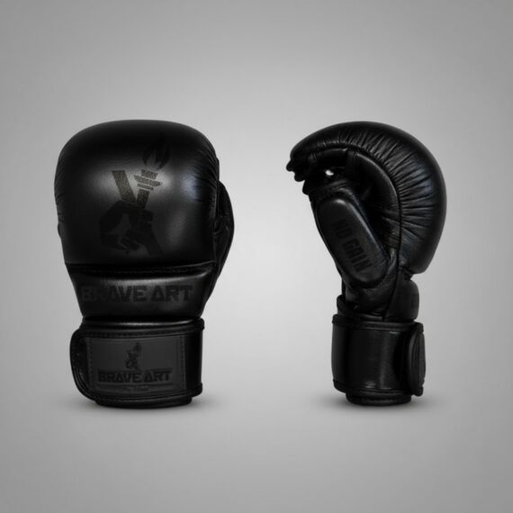 Guanti MMA – Sparring – Pelle – Brave Art – Nero – M, Taglia: M, Colore: Nero