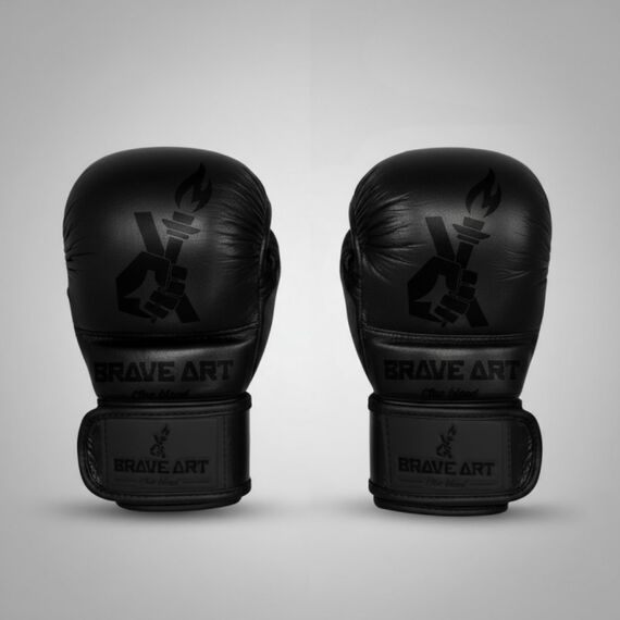 Guanti MMA – Sparring – Pelle – Brave Art – Nero – M, Taglia: M, Colore: Nero, 3 image