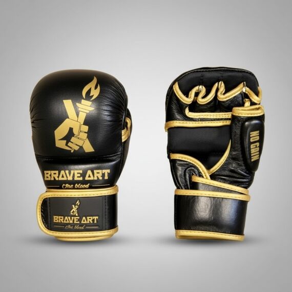 Guanti MMA – Sparring – Pelle – Brave Art – S, Taglia: S, Colore: Nero, 2 image