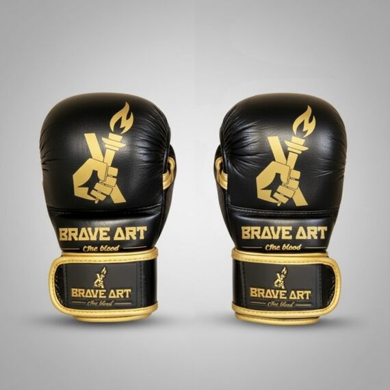 MMA Sparring Gloves – Leather – Brave Art – M, Taglia: M, Colore: Nero, 3 image