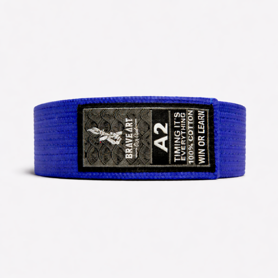 Cintura BJJ – Premium – Brave Art – Blu – A2, Taglia: M, Colore: Blu , Taglia (Kimono): A2 171-177 cm