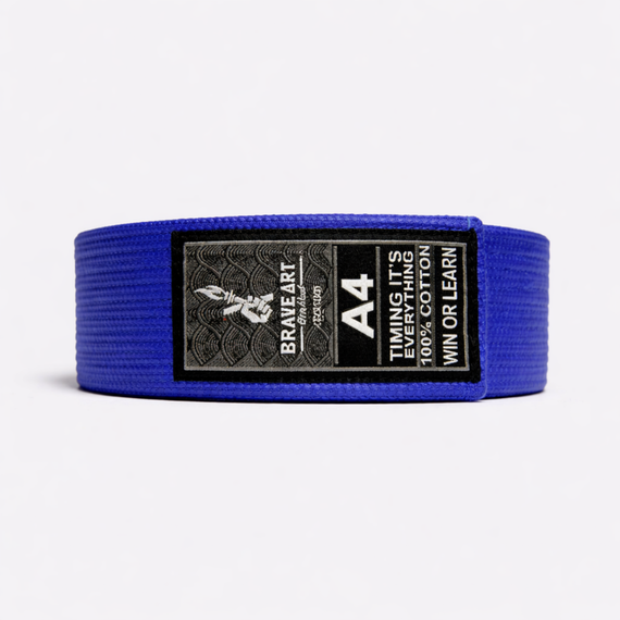 Cintura BJJ – Premium – Brave Art – Blu – A4, Taglia: XL, Colore: Blu , Taglia (Kimono): A4 192 cm
