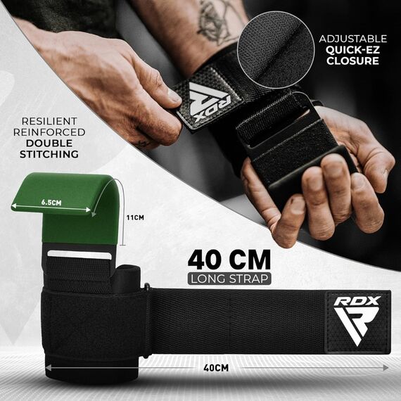 Wrist Hook for Strength Training RDX – Green, Size: One Size, Colour: Green, 3 image