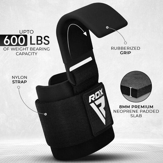Wrist Hook for Strength Training RDX – Black, Size: One Size, Colour: Schwarz, 9 image