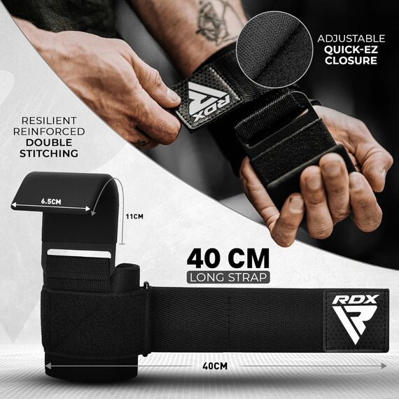 Wrist Hook for Strength Training RDX – Black, Size: One Size, Colour: Schwarz, 2 image