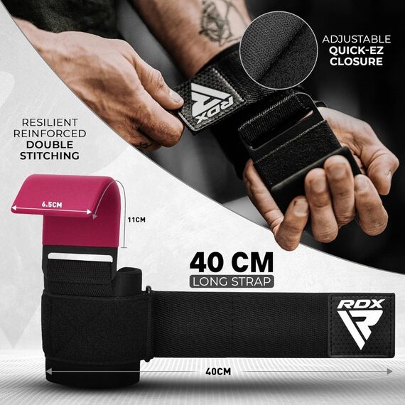 Wrist Hook for Strength Training RDX – Pink, Size: One Size, Colour: Rosa, 4 image