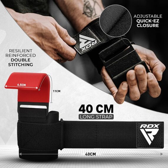 Wrist Hook for Strength Training RDX – Red, Size: One Size, Colour: Rot, 7 image