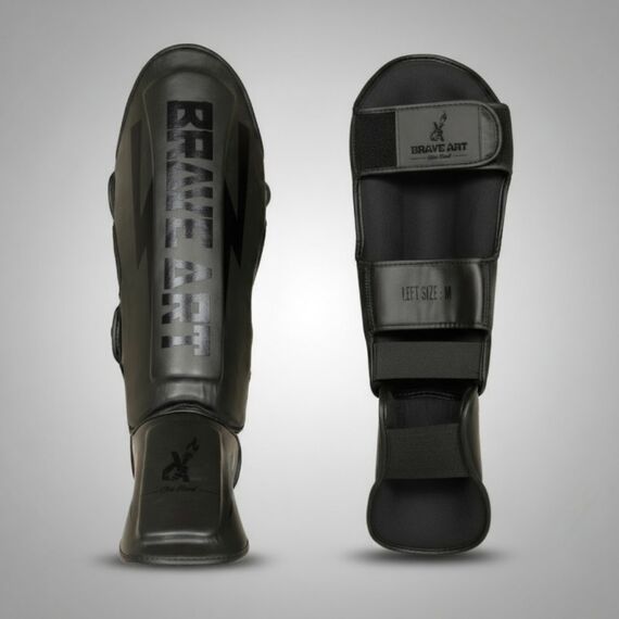 PU Shin Guards Brave Art Black XS, Size: XS, Colour: Schwarz, 3 image