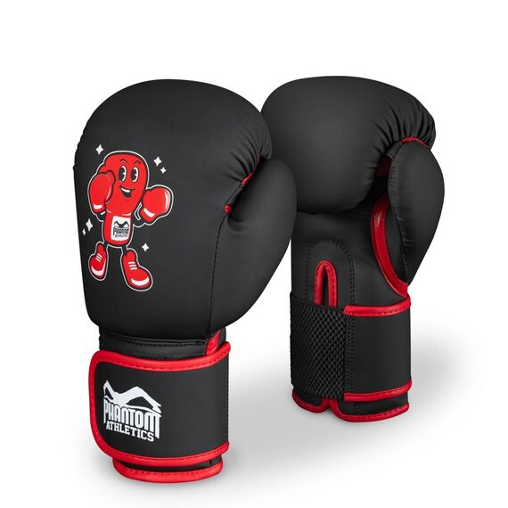 Kids Boxing Gloves Phantom Punchy – Black/Red – 6 oz, Colour: Schwarz, OZ: 6oz