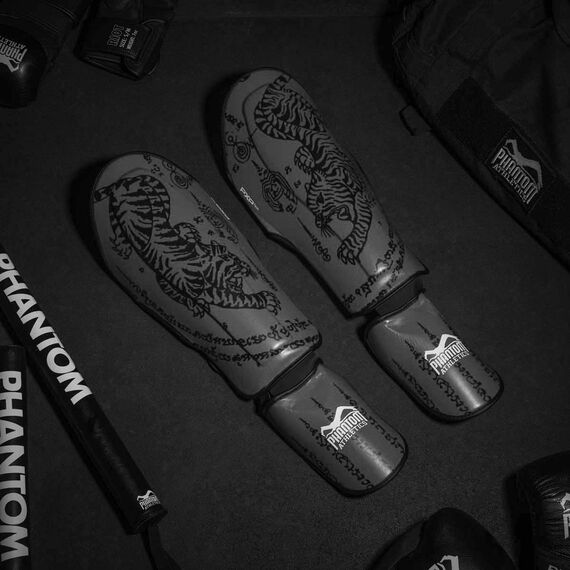 Shin Guards Phantom Muay Thai – Grey – L/XL, Size: L/XL, Colour: Grey, 3 image
