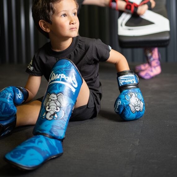 Kids Shin Guards 8 WEAPONS – Blue – S/M – Jipe, Colour: Blue, Size: S-M, 5 image