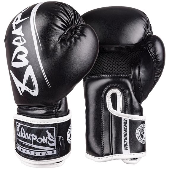 Kids Boxing Gloves 8 WEAPONS – Black/White – 4 Oz – Unlimited 2.0