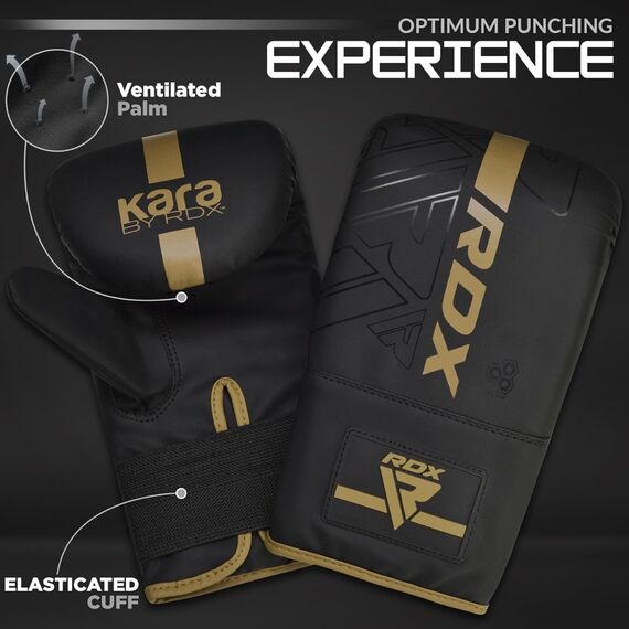 Boxing Bag Mitts RDX F6 Matte Gold, Colour: Gold, OZ: 4oz, 4 image