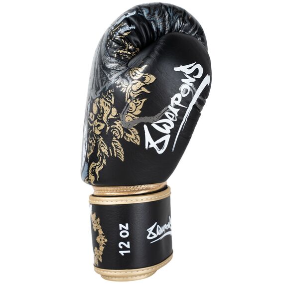 Boxhandschuhe 8 WEAPONS – Schwarz/Gold – 12 Oz – Three Elephants 2.0, Farbe: Schwarz, OZ: 12oz, 2 image