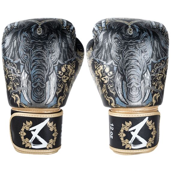 Boxhandschuhe 8 WEAPONS – Schwarz/Gold – 12 Oz – Three Elephants 2.0, Farbe: Schwarz, OZ: 12oz, 4 image