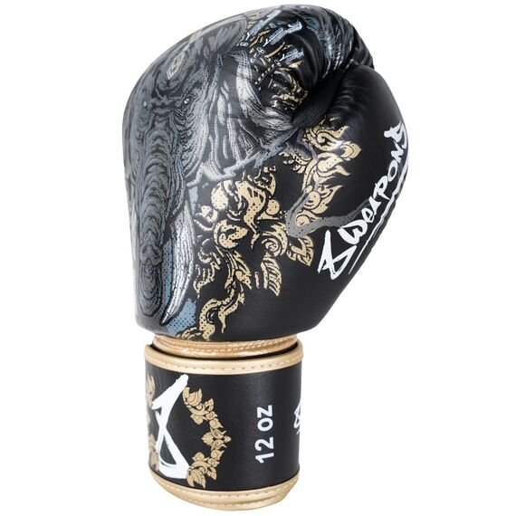 Boxhandschuhe 8 WEAPONS – Schwarz/Gold – 12 Oz – Three Elephants 2.0, Farbe: Schwarz, OZ: 12oz, 7 image