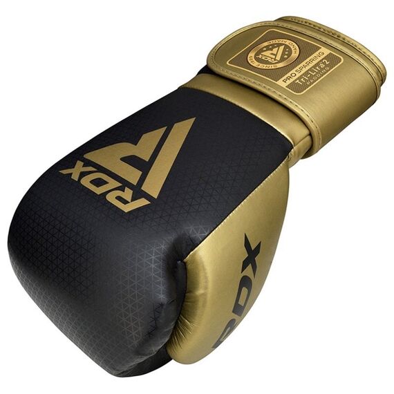 RDX Mark Pro Sparring Boxing Gloves – Tri Lira 2, Colour: Gold, OZ: 16oz, 9 image